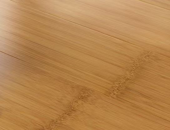 Natural light bamboo plank with matt finish — close-up swatch showing horizontal grain detail